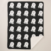 Blushing Ghost Schattige Halloween Sherpa Deken (Voorkant)