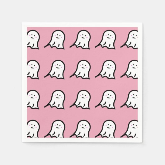 Blushing Ghosts Schattige Halloween Print Servet (Voorkant)