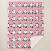 Blushing Ghosts Schattige Halloween Print Sherpa Deken (Voorkant)