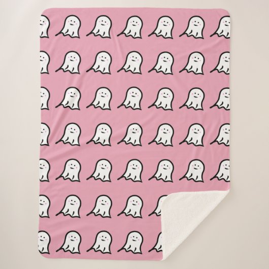 Blushing Ghosts Schattige Halloween Print Sherpa Deken (Voorkant)