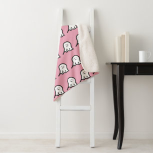 Blushing Ghosts Schattige Halloween Print Sherpa Deken