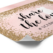 Blushing Glitter Bride Dress Bridal Hashtag Poster (Hoek)