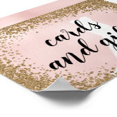 Blushing Glitter Bride Dress Bridal Kaarten & Gift Poster (Hoek)