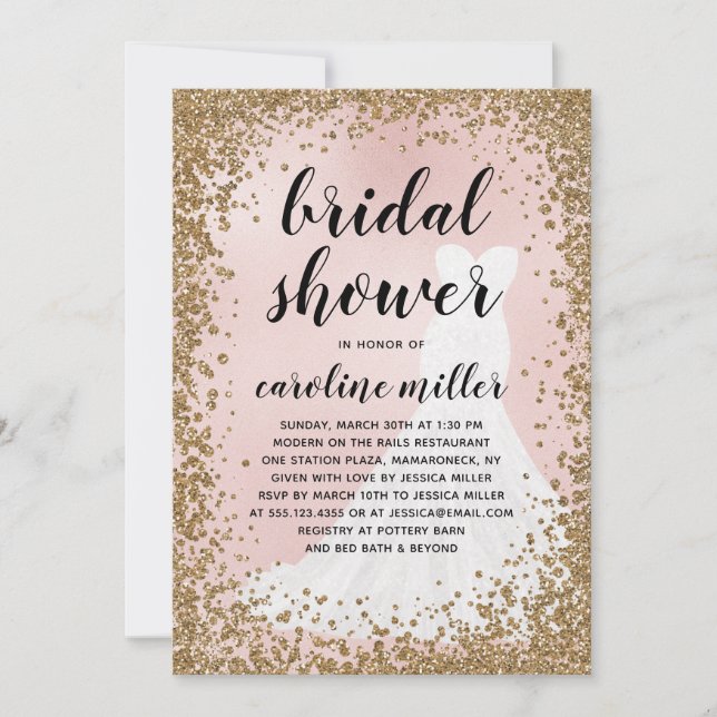 Blushing Glitter Bride Dress Vrijgezellenfeest (Voorkant)