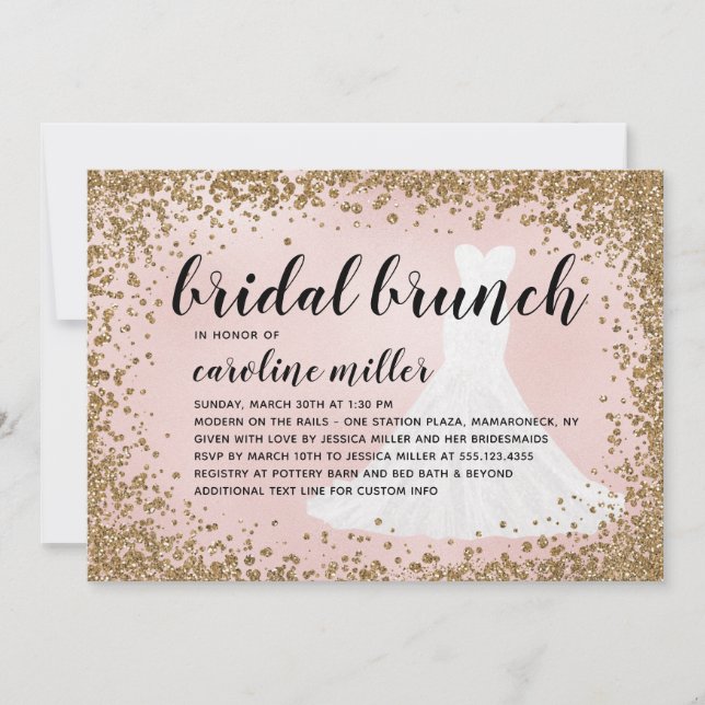 Blushing Glitter Bride Dress Vrijgezellenfeest Bru (Voorkant)