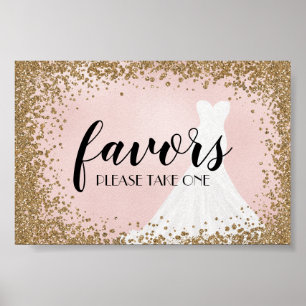 Blushing Glitter Bride Dress Vrijgezellenfeest Fav Poster