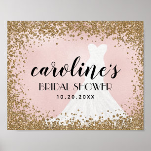 Blushing Glitter Bride Dress Vrijgezellenfeest Sig Poster