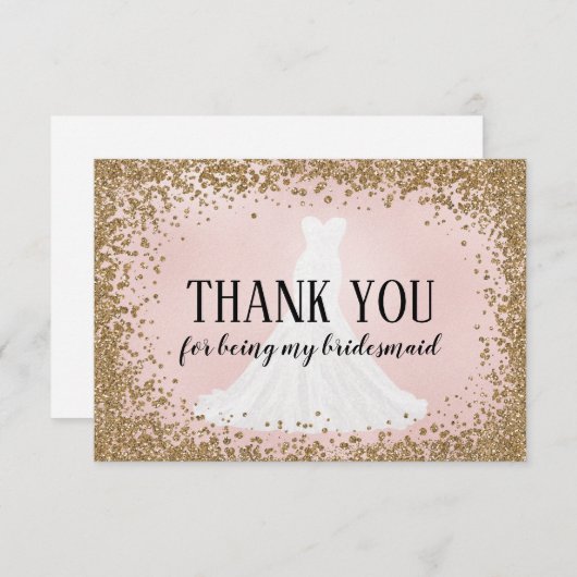 Blushing Glitter Bridesmaid Hartelijk dank! (Voorkant / Achterkant)