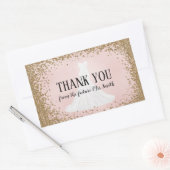 Blushing glitter bruid toekomst mevrouw dank u rechthoekige sticker (Envelop)