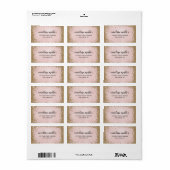 Blushing Glitter Textuur Leesbaar Retouradres Etiket (Full Sheet)