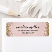 Blushing Glitter Textuur Leesbaar Retouradres Etiket (Insitu)