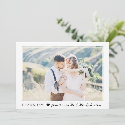 Blushing Heart | Weddenfoto Bedankkaart (Staand voorkant)