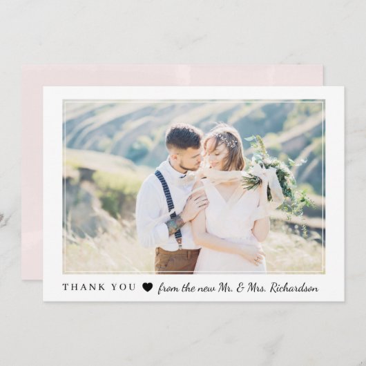 Blushing Heart | Weddenfoto Bedankkaart (Voorkant / Achterkant)