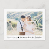 Blushing Heart | Weddenfoto Hartelijk dank Uitnodiging Briefkaart (Voorkant)
