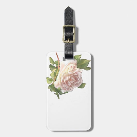Blushing Ivory Peach Roos Bagagelabel (Voorkant verticaal)