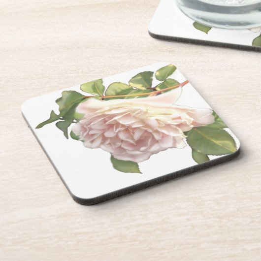 Blushing Ivory Peach Roos Bier Onderzetter (Linkerzijde)