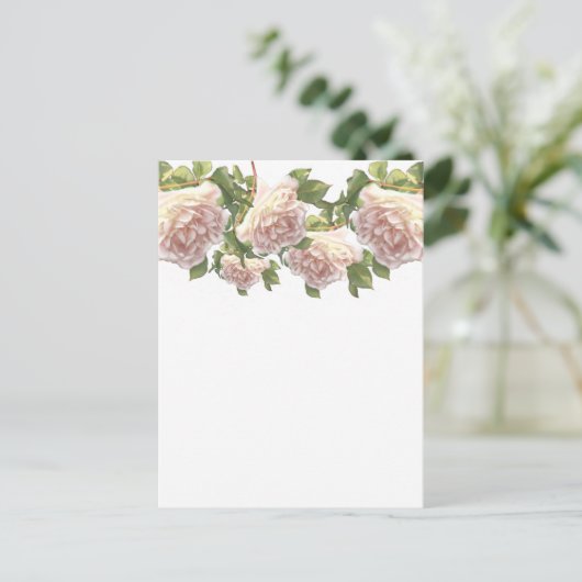 Blushing Ivory Peach Roos Briefkaart (Staand voorkant)