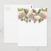 Blushing Ivory Peach Roos Briefkaart (Voorkant / Achterkant)