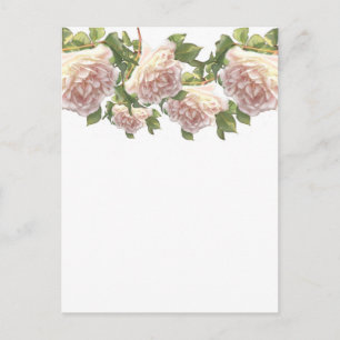 Blushing Ivory Peach Roos Briefkaart