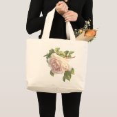 Blushing Ivory Peach Roos Grote Tote Bag (Voorkant (product))