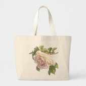 Blushing Ivory Peach Roos Grote Tote Bag (Voorkant)