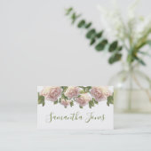 Blushing Ivory Peach Roos kalligrafie script Visitekaartje (Staand voorkant)