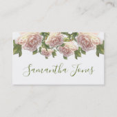 Blushing Ivory Peach Roos kalligrafie script Visitekaartje (Voorkant)