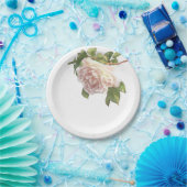 Blushing Ivory Peach Roos Papieren Bordje (Feest)