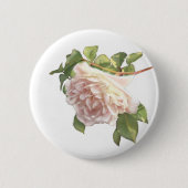 Blushing Ivory Peach Roos Ronde Button 5,7 Cm (Voorkant)