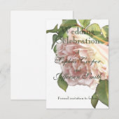 Blushing Ivory Peach Roos Save The Date (Voorkant / Achterkant)