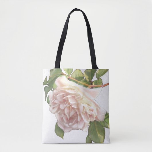 Blushing Ivory Peach Roos Tote Bag (Voorkant)