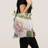 Blushing Ivory Peach Roos Tote Bag (Dichtbij)