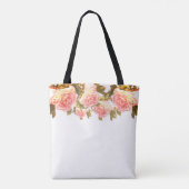 Blushing Ivory Peach Roos Tote Bag (Achterkant)