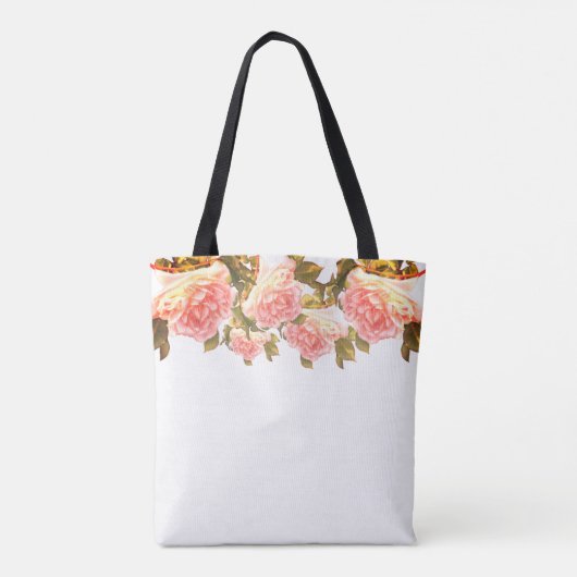 Blushing Ivory Peach Roos Tote Bag (Achterkant)