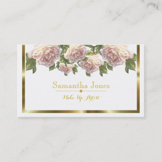 Blushing Ivory Peach Roos Visitekaartje (Voorkant)
