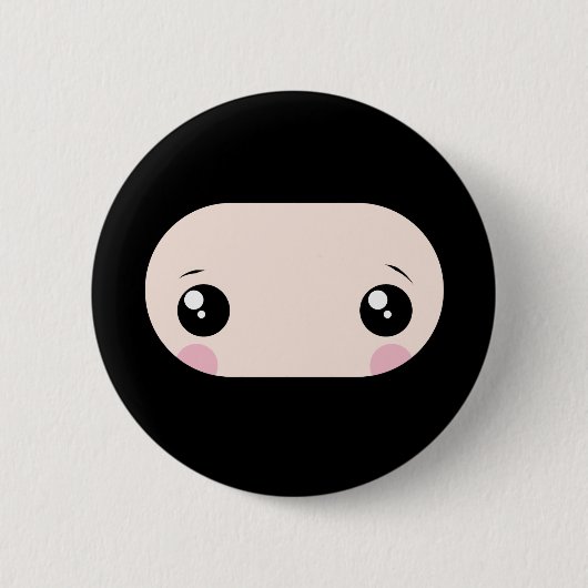 Blushing Kawaii Ninja Ronde Button 5,7 Cm (Voorkant)