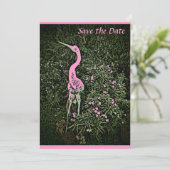 Blushing-kraan floral garden, sla de datumkaarten  save the date (Staand voorkant)