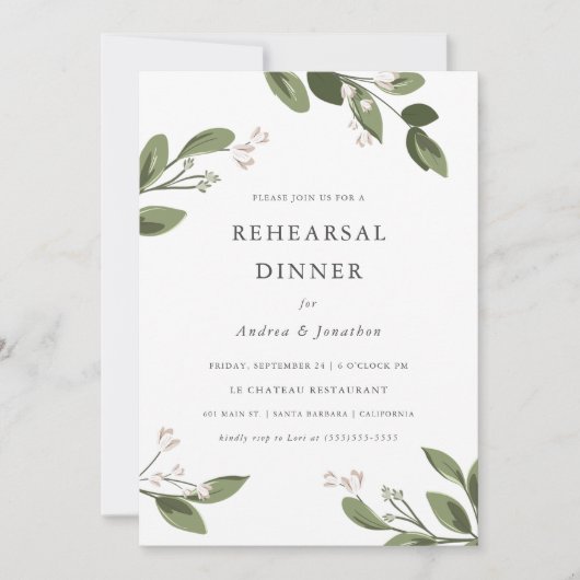 Blushing lente repetitie diner kaart (Voorkant)