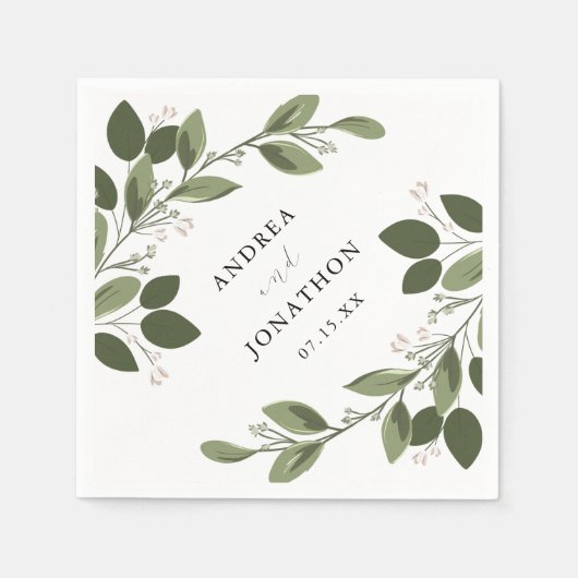 Blushing lentes bruiloft servetten (Voorkant)