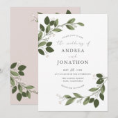 Blushing lentes bruiloft uitnodigen met roze rug kaart (Voorkant / Achterkant)