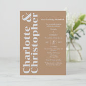 Blushing Love - Boho Brown & Grey Modern Kaart (Staand voorkant)