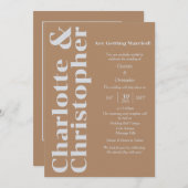 Blushing Love - Boho Brown & Grey Modern Kaart (Voorkant / Achterkant)