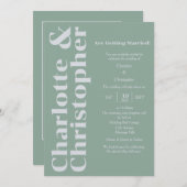 Blushing Love - Green & Grey Modern Kaart (Voorkant / Achterkant)