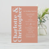 Blushing Love - Roze & Grey Modern Kaart (Staand voorkant)