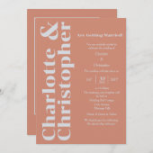 Blushing Love - Roze & Grey Modern Kaart (Voorkant / Achterkant)