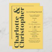 Blushing Love - Sunshine Yellow Modern Kaart (Voorkant / Achterkant)