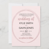 Blushing Ovale bruiloft uitnodiging (Voorkant)