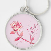 Blushing Pastel Rose Serene Bloom  Sleutelhanger (Voorkant)