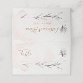 Blushing Peach Floral Waterverf Folal Place Card Plaatskaartje (Buitenkant ongevouwen)