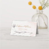 Blushing Peach Floral Waterverf Folal Place Card Plaatskaartje (Achterkant)